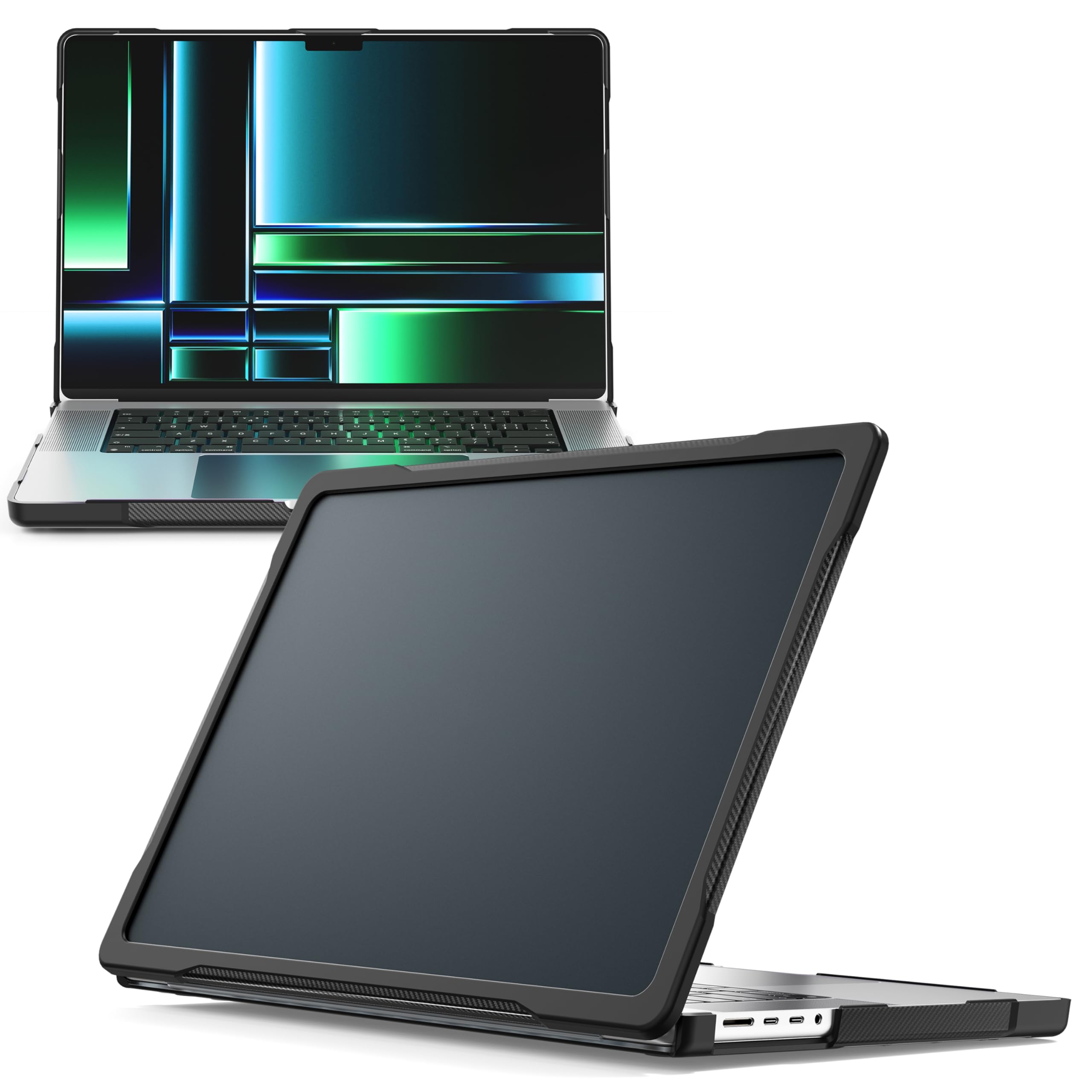 Carcasa MacBook Pro 16 M3 M4 protector resistente A2485 A2780 plástico y TPU 8