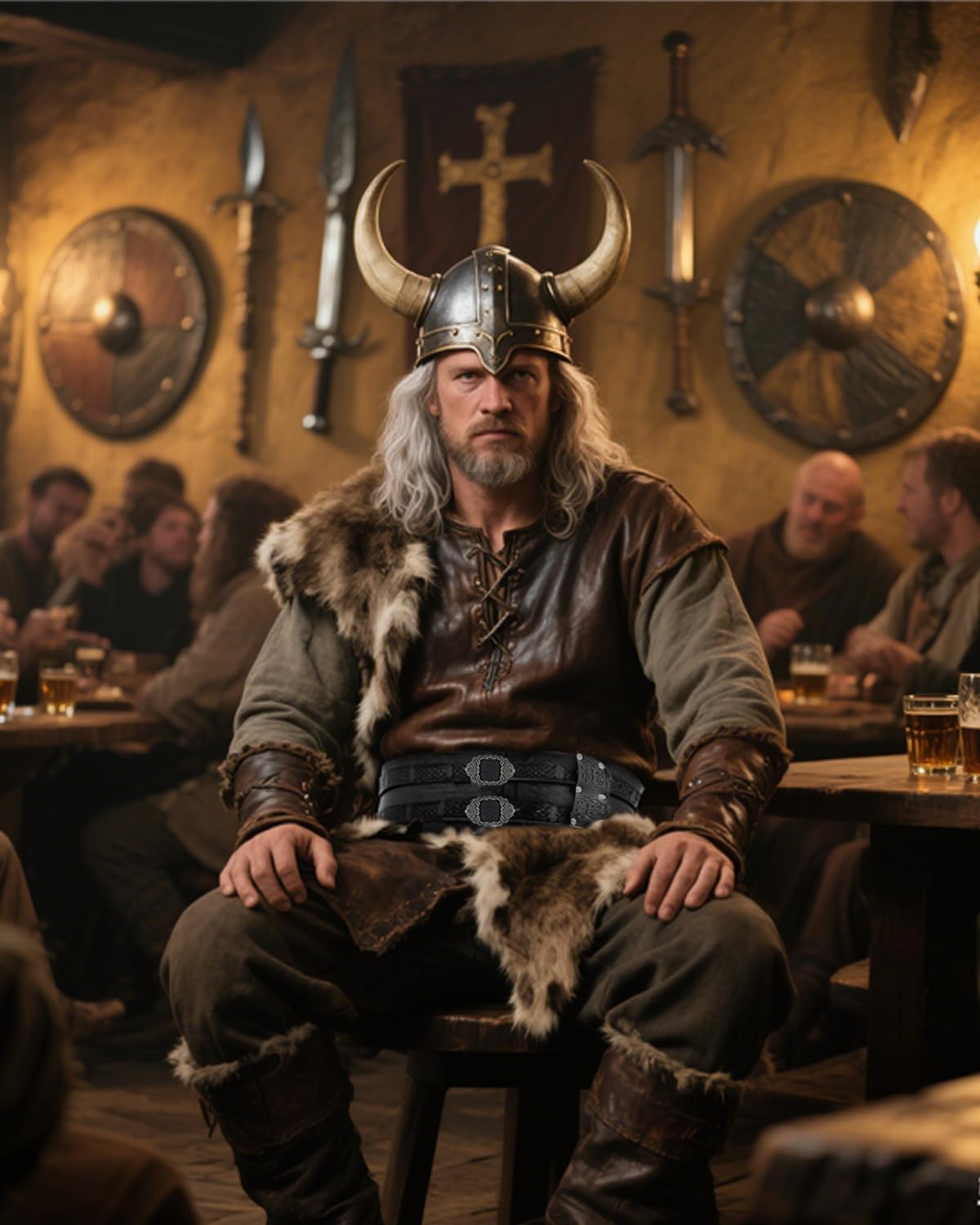 Joukavor Viking Belt Wide Leather Armor Belt Medieval Belt for Men Women LARP - Image 2