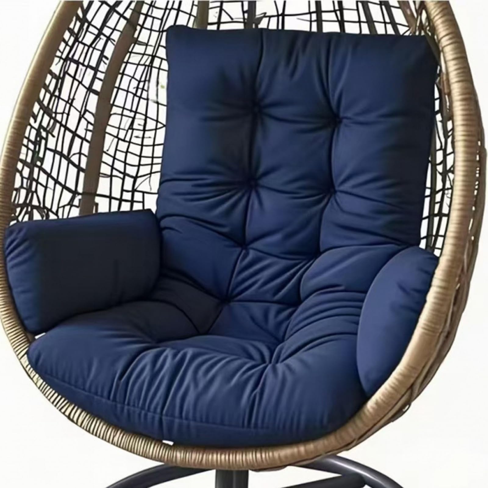 TYYCKJ Egg Chair Cushion, Hanging Chair Cushions, Waterproof Thick Hammock Chair Cushion Replacement, Outdoor/Indoor Swing Garden Seat Cushions for Hanging Swing (Only Pad),Navy blue