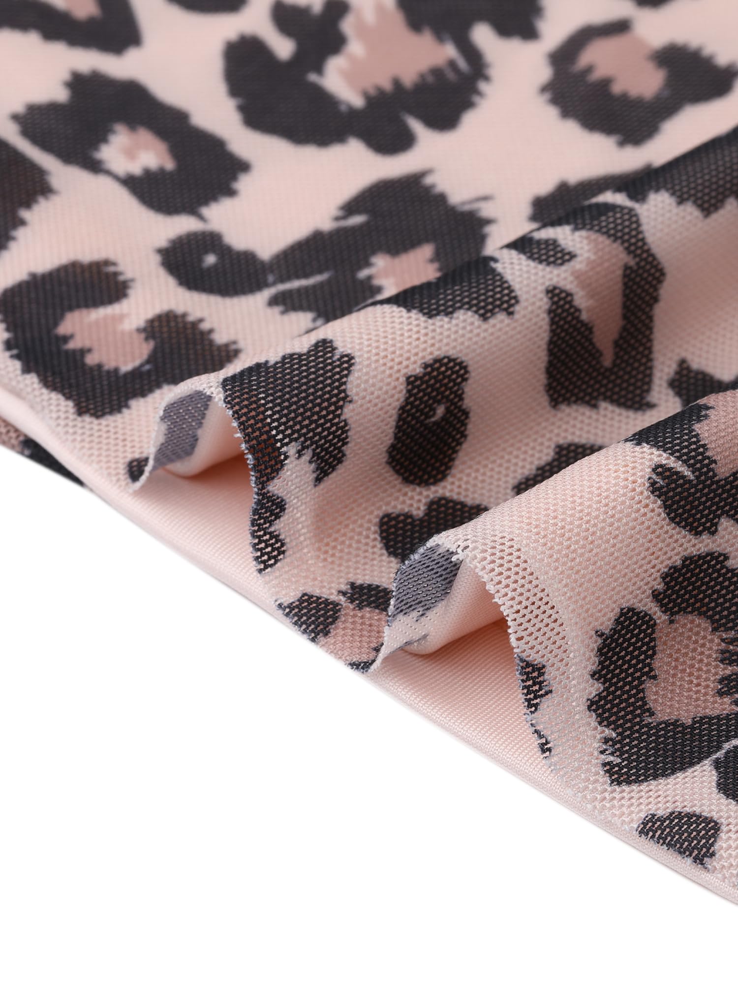 Allegra K Robe Mini pour Femme sans Manches Col en V Dos Nu Imprimé Léopard à Volants