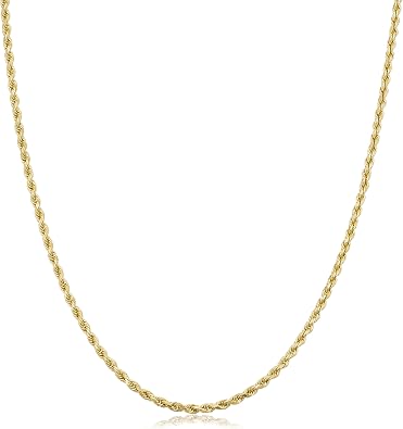 Kooljewelry Womens - 14k Yellow Gold Rope Chain Necklace
