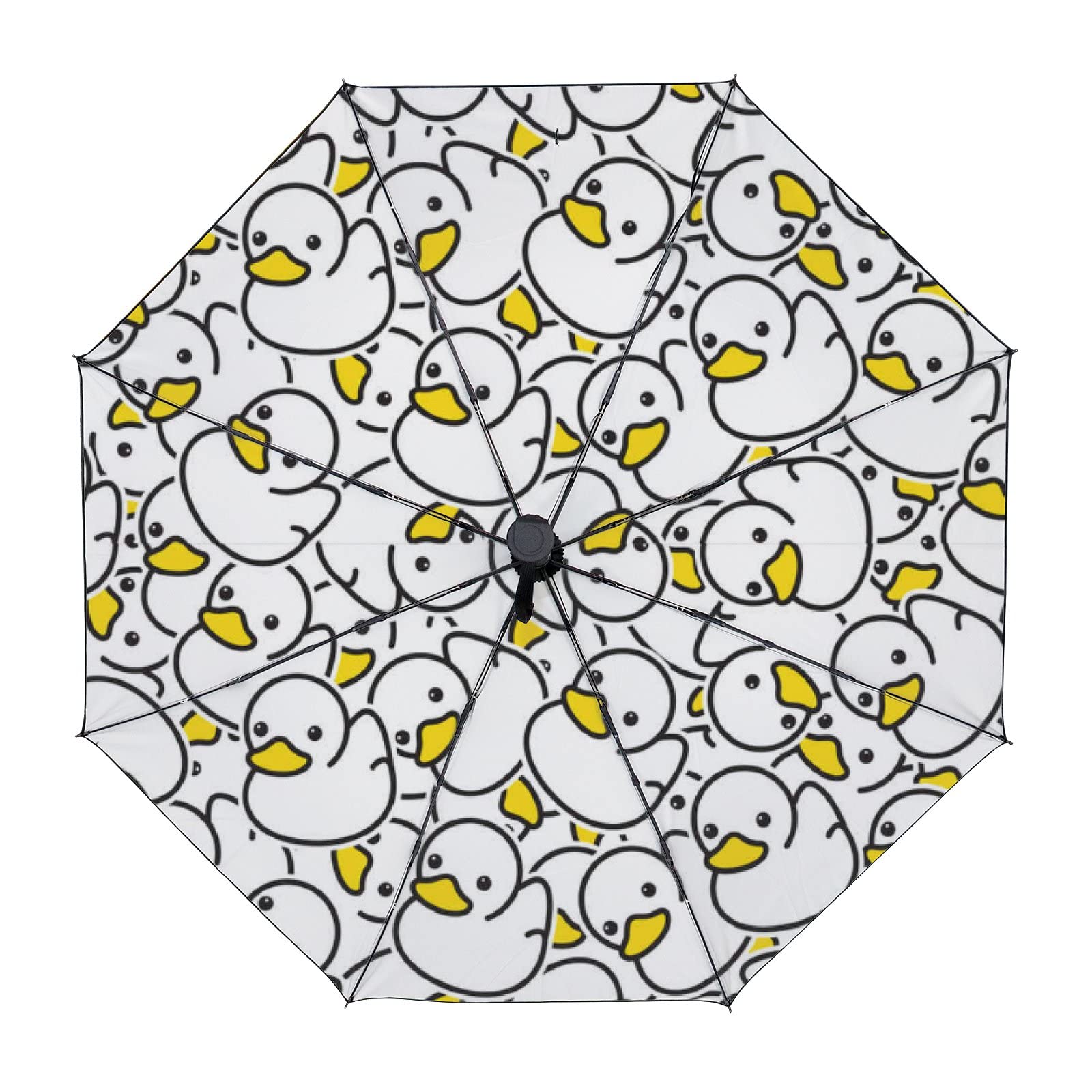 GenericDuck Rubber Ducky Umbrella Windproof Travel Umbrella Anti-UV Auto Open Close Umbrella for Rain and Sun
