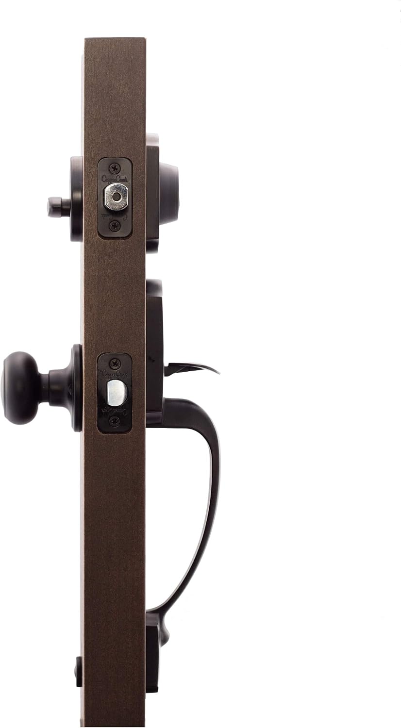 Copper Creek HZ2610XCK-BC Heritage Front Entrance Handleset in Black with Colonial Knob Interior