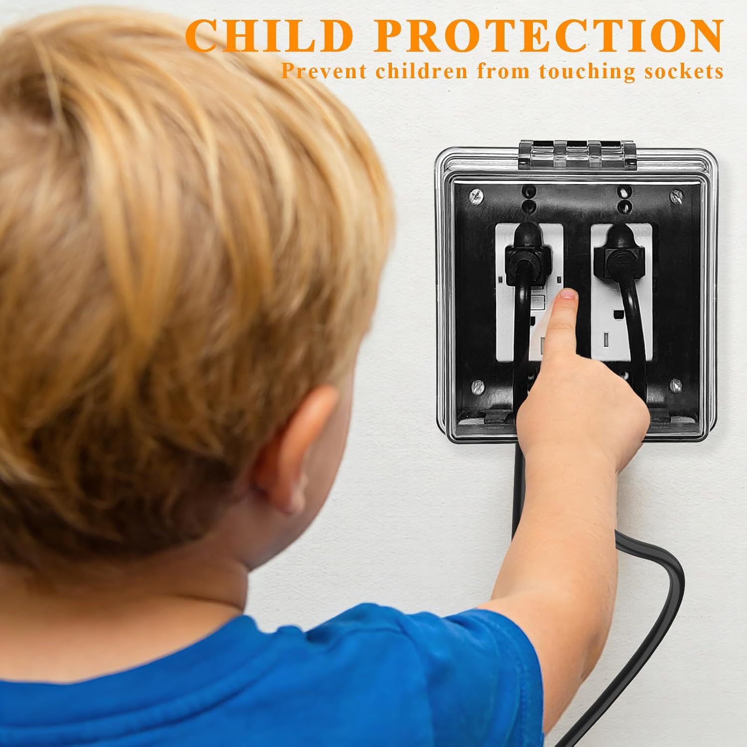 2-Gang Universal Weatherproof GFCI Outlet Cover Kit with Lock,GFI Power Outlet Lock Box with 2 Pack 15 Amp TR Self Test GFCI Kit Fits Most Receptacles 1.33" H x 2.66" W or Smaller