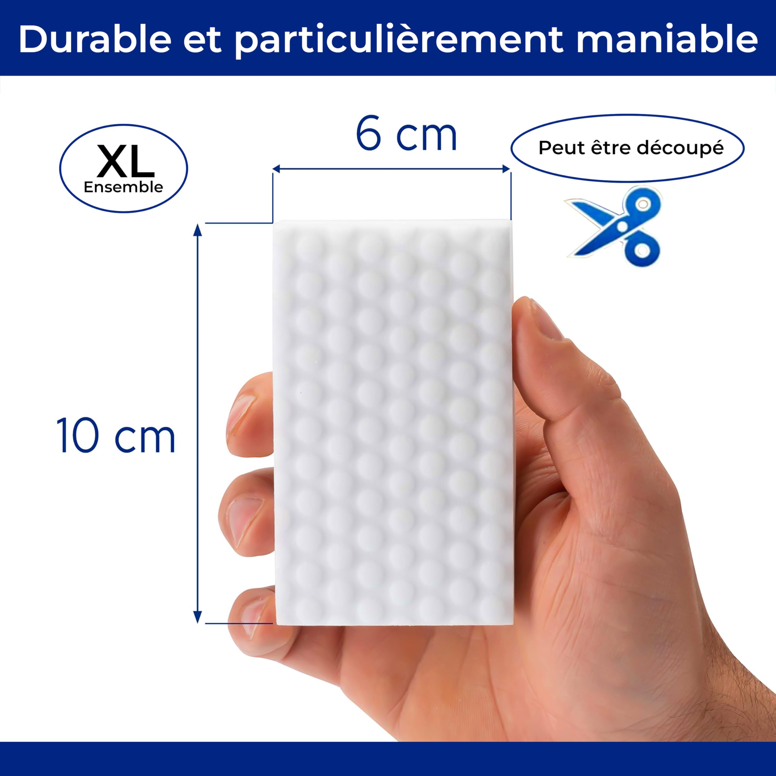 100 Pcs Eponges Magiques, Eponge en Melamine de Nettoyage -Blanche