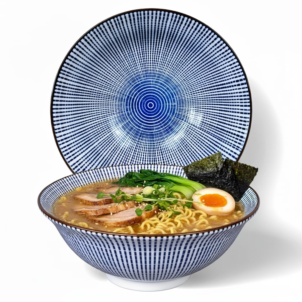 Urban Lifestyle ciotola ramen set 2 pezzi Ø 20,5 cm stile giapponese ciotola porcellana 1000 ml ciotola zuppa ciotola noodles ciotola pho ciotola insalata ciotola cereali TOKUSA