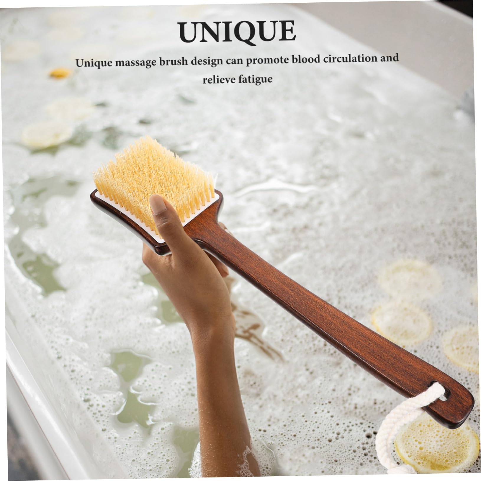 Beaupretty 5piezas Cepillo Mango y Cerdas De Cerdo Para Exfoliación y Masaje Para Ducha y Espalda Seco y Húmedo