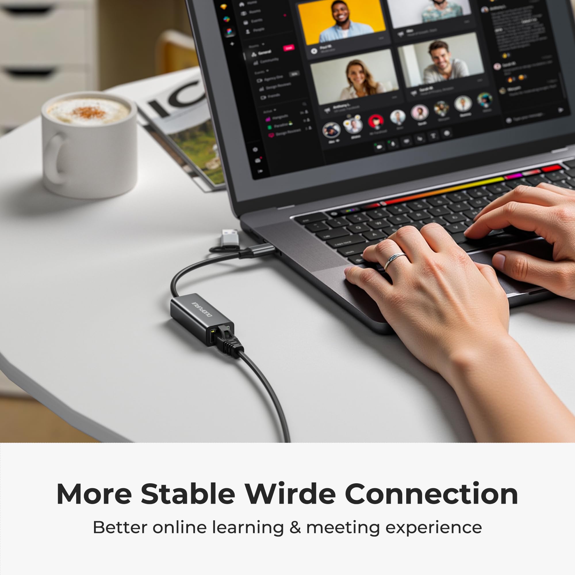 Adaptateur USB vers Ethernet, adaptateur réseau LAN USB C vers RJ45 1 Gigabit, boîtier en aluminium, adaptateur Ethernet pour ordinateur portable, MacBook Pro/Air, Surface Pro, iPad, XPS