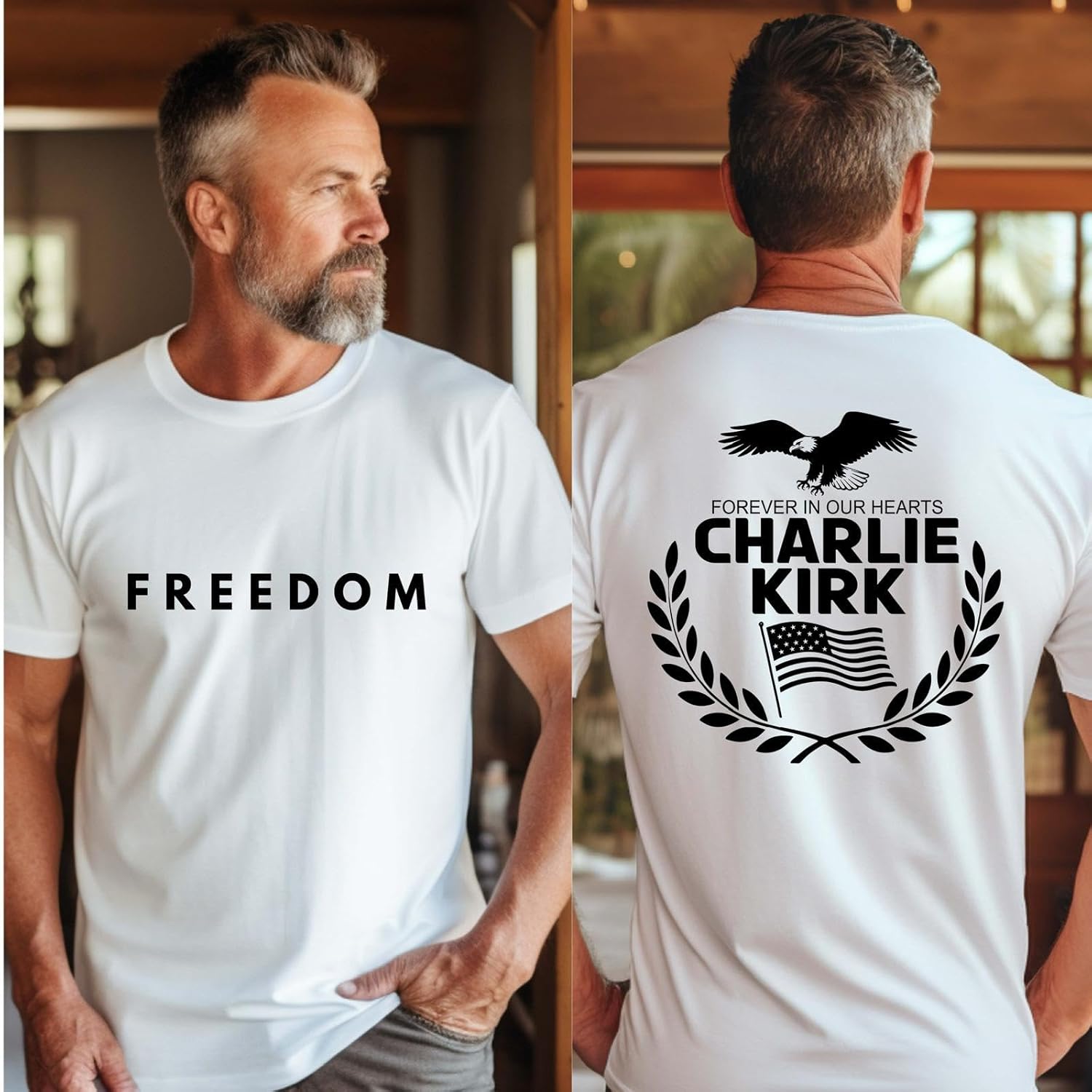 Custom Charlie Kirk Freedom T-Shirt, Justice for Charlie Kirk Tee Quote Shirt Freedom, Multicolor - Image 3