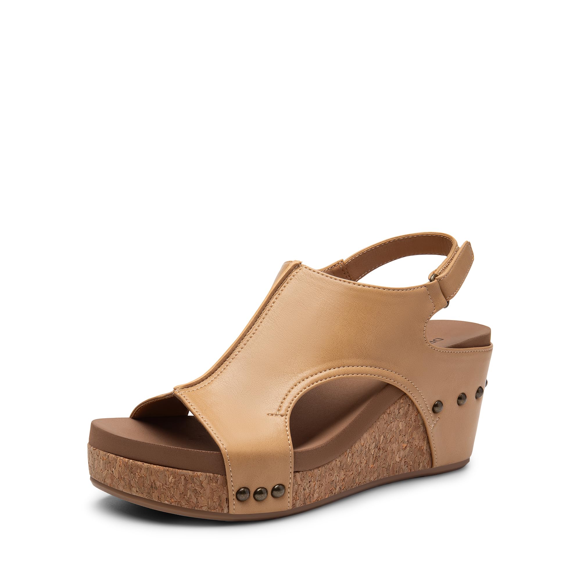 DREAM PAIRS Women's Platform Wedge Sandals, Comfortable Peep-Toe Cork Casual & Dressy Summer Lightweight Shoes For All Day Wear