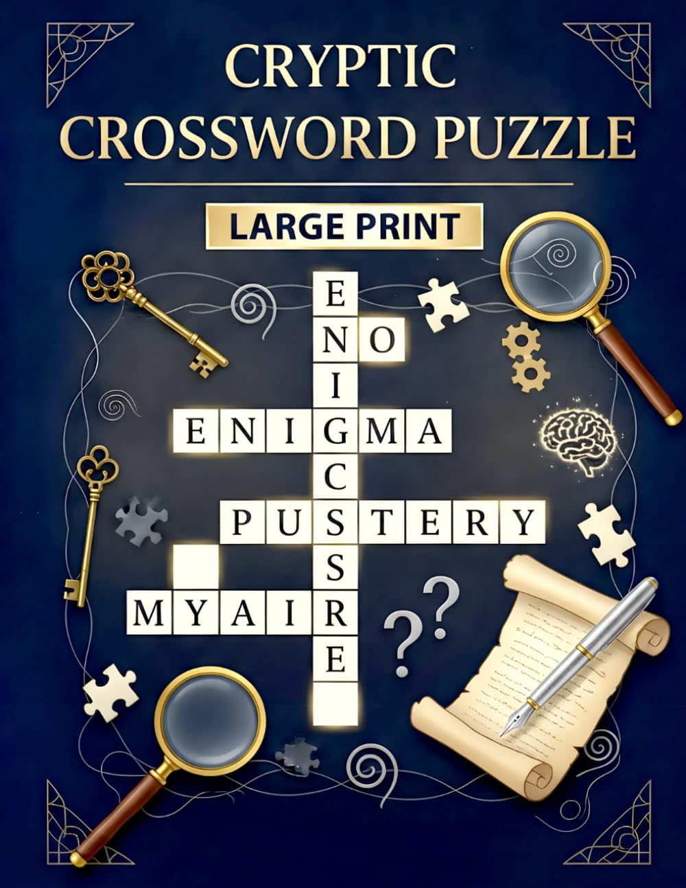 Cryptic Crossword Puzzle: Large Print Brain-Boosting Puzzles for Adults, Seniors & Crossword Enthusiasts – Challenging Clues to Sharpen Logic.