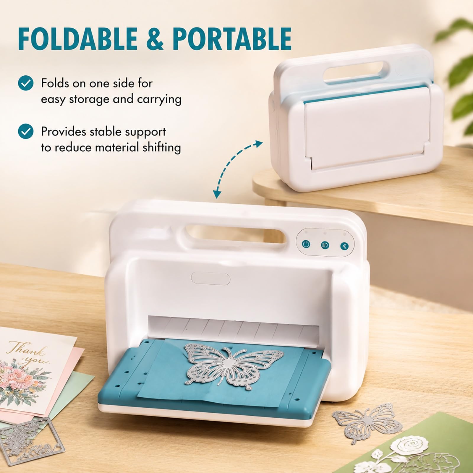 Macchina elettrica per goffratura e taglio carta A4 per creazione biglietti | Taglierina automatica per carta, 4 piastre, per lavori creativi fai da te, creazione di biglietti, scrapbooking, journaling