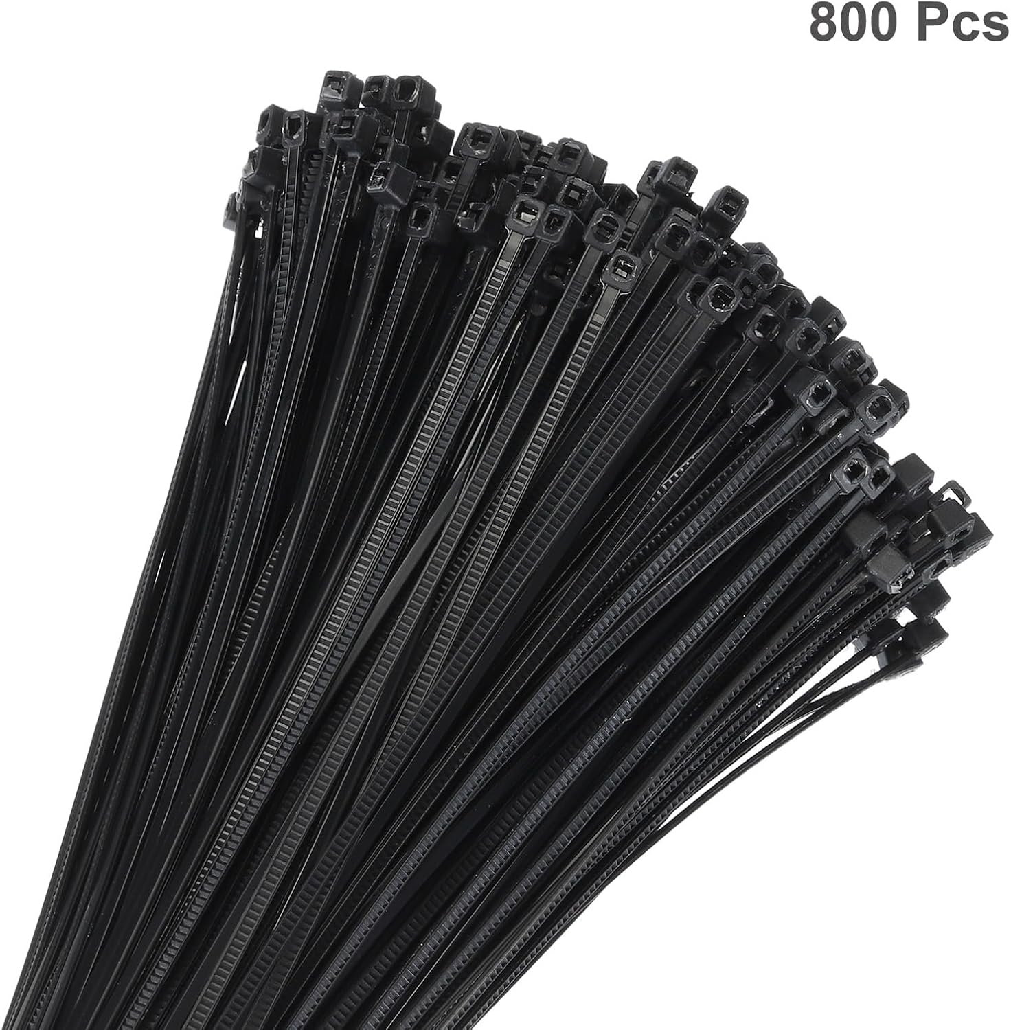 MECCANIXITY 800pcs 5 Inch 11 Lbs Cable Zip Ties Self-Locking Small Nylon Cable Tie Wraps 1/8" for Cord Management, Black