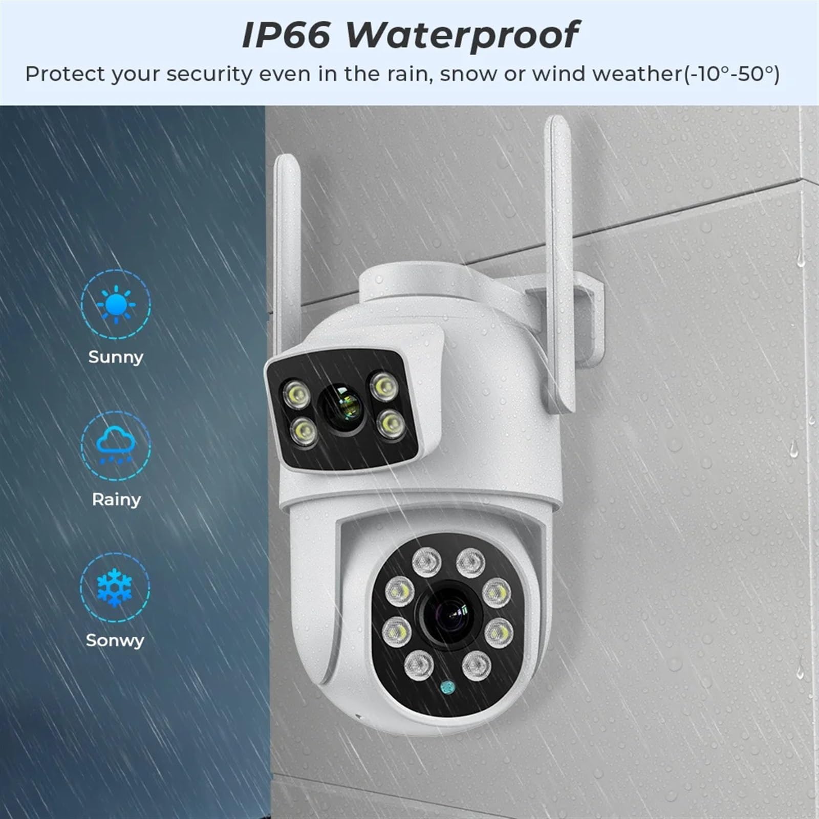 Caméra de sécurité, Caméra 4K 8MP PTZ, Double Objectif, écran, Zoom numérique 4X, caméra IP 4MP HD, Suivi Automatique, vidéosurveillance extérieure(8MP Add 128G SD Card)