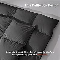 Vista 6 de Edredón de Plumón de Plumas de Ganso Gris Tamaño Twin, Relleno de Edredón Premium para Todas las Estaciones, Poder de Relleno de 750+ Tela de Mezcla