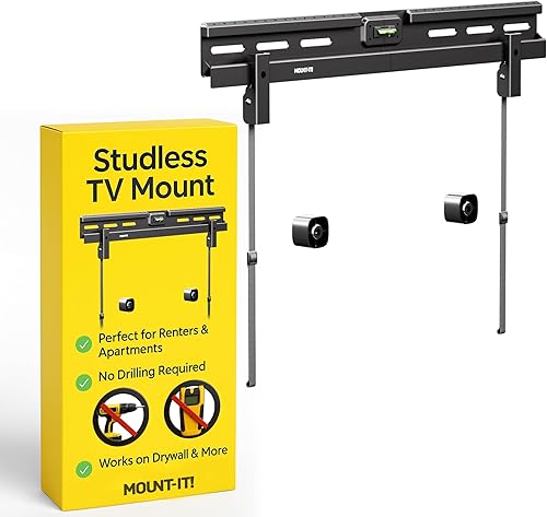 Mount-It! Soporte de pared para TV sin perno para televisores de 37 a 86 pulgadas con patrones VESA de hasta 600 x 400, fácil de instalar en paredes