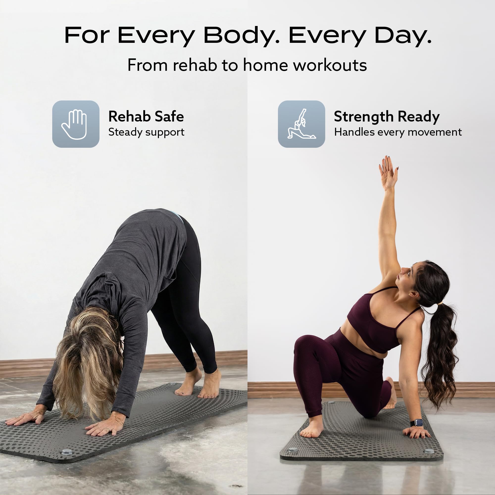 Amazon.com: PT Pro Gray Suction Cup Yoga Mat, Non-Slip 1/2