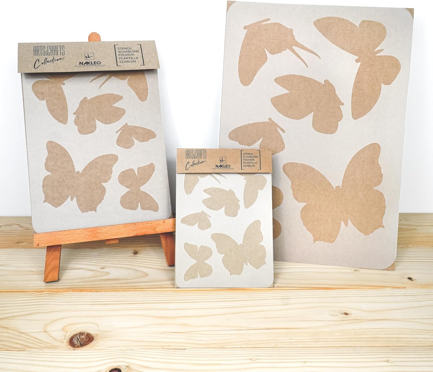 NAKLEO Painting Stencil for Crafts A3 11.8” x 16.5”, Butterflies Spring Meadow Pattern, Reusable Plastic DIY & Scrapbooking Drawing Template, Decoupage Art Home Decor, Wall Wood Fabric Furniture