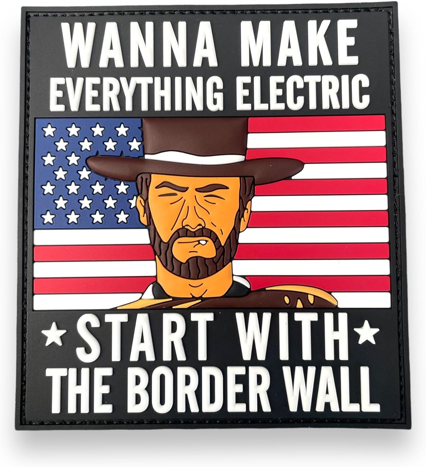 The Border Wall Military Tactical Morale Patch - Funny Tactical Patches, PVC Rubber Hook & Loop Fastener, Patches for Backpacks, Military Uniforms, Jeans, Jackets, Vests, Hats & More