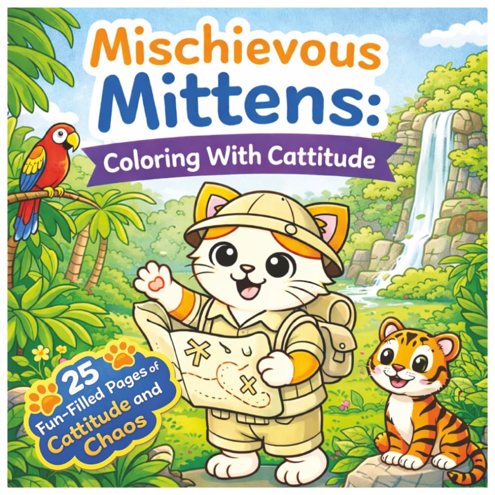 Mischievous Mittens: Coloring With Cattitude | Cute Cat Coloring Book for Young Children