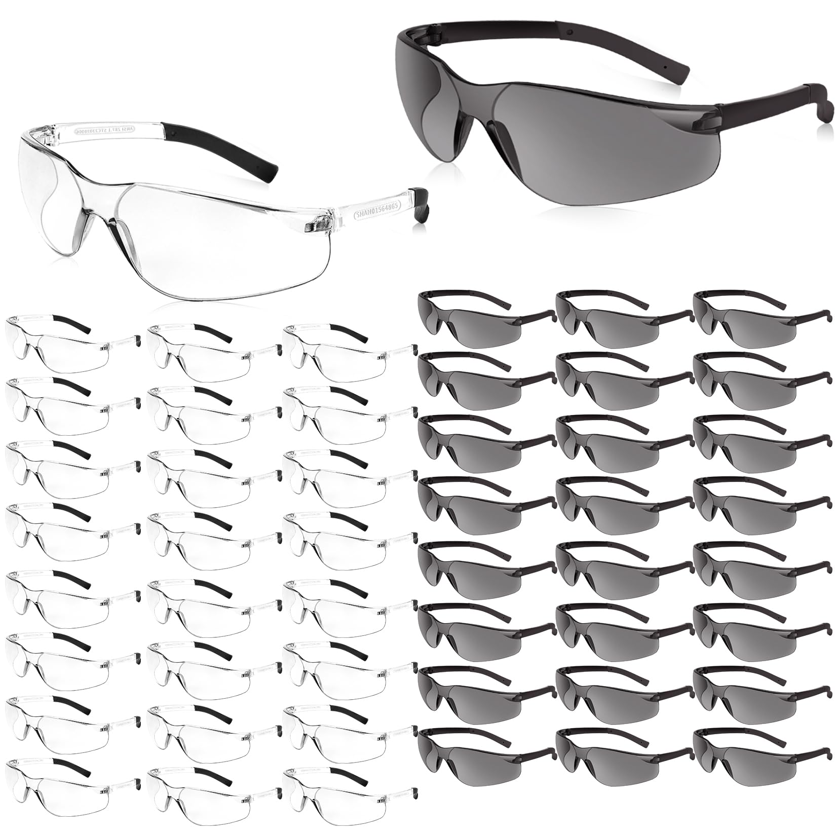 Salfboy Safety Glasses for Men Women ANSI Z87.1 Safety Glasses Bulk Protective Eyewear Scratch-Resistant