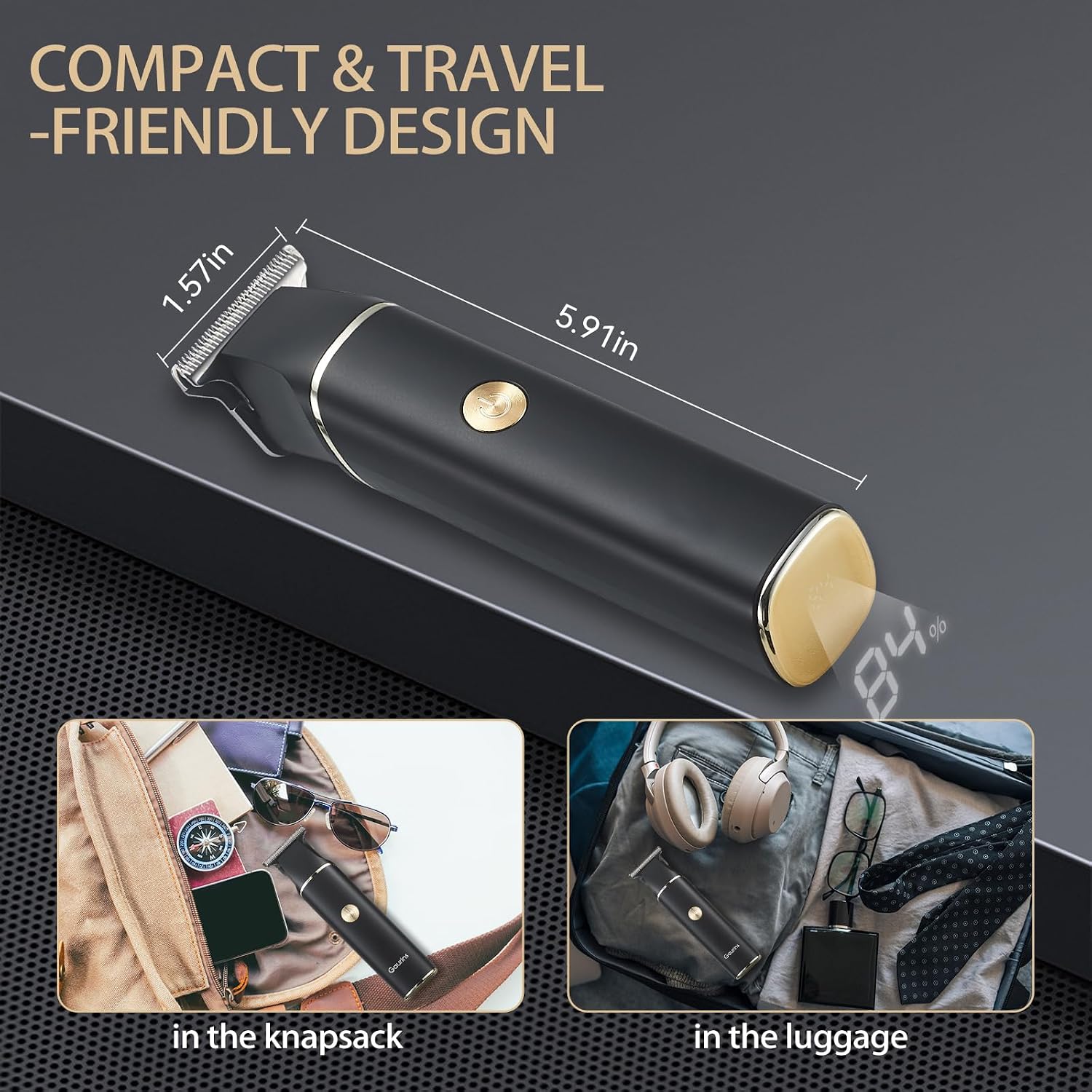 Hair Clippers for Men Professional, Hair Trimmer for Men Zero Gapped T Blade Edgers Liners, Cordless Hair Clippers Cutting Mustache Facial with LCD Display Gifts for Men, Black