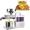 Automatic Oil Press Machine, 1000w Smart Cold and Hot Oil Extractor, with Temperature Display, for Commercial Home Kitchen.