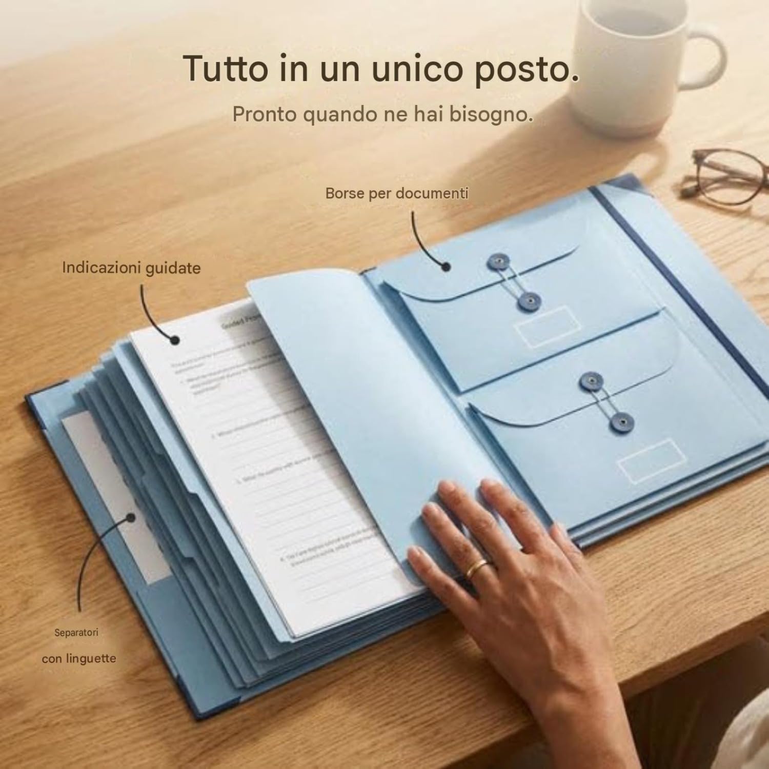 Nevarium Cartella Capitolo finale - Organizer per documenti importanti (Beige)