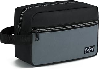 Carbrea Compact Travel Toiletry Bag for Men - Small Black Dopp Kit for Toiletries, Cosmetics, Razors | Ideal for Weekend Trips