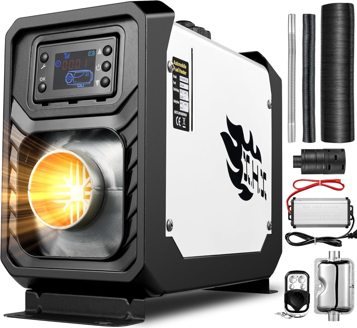 Photo 1 of [2026 Version] ROKKIT 8KW Diesel Heater, 110V/12V All-in-One Diesel Air Heater, Portable Diesel Heater with LCD Monitor & Remote, Fast Heating Low Noise Diesel Parking Heater for Tent, Car, RV, Camper