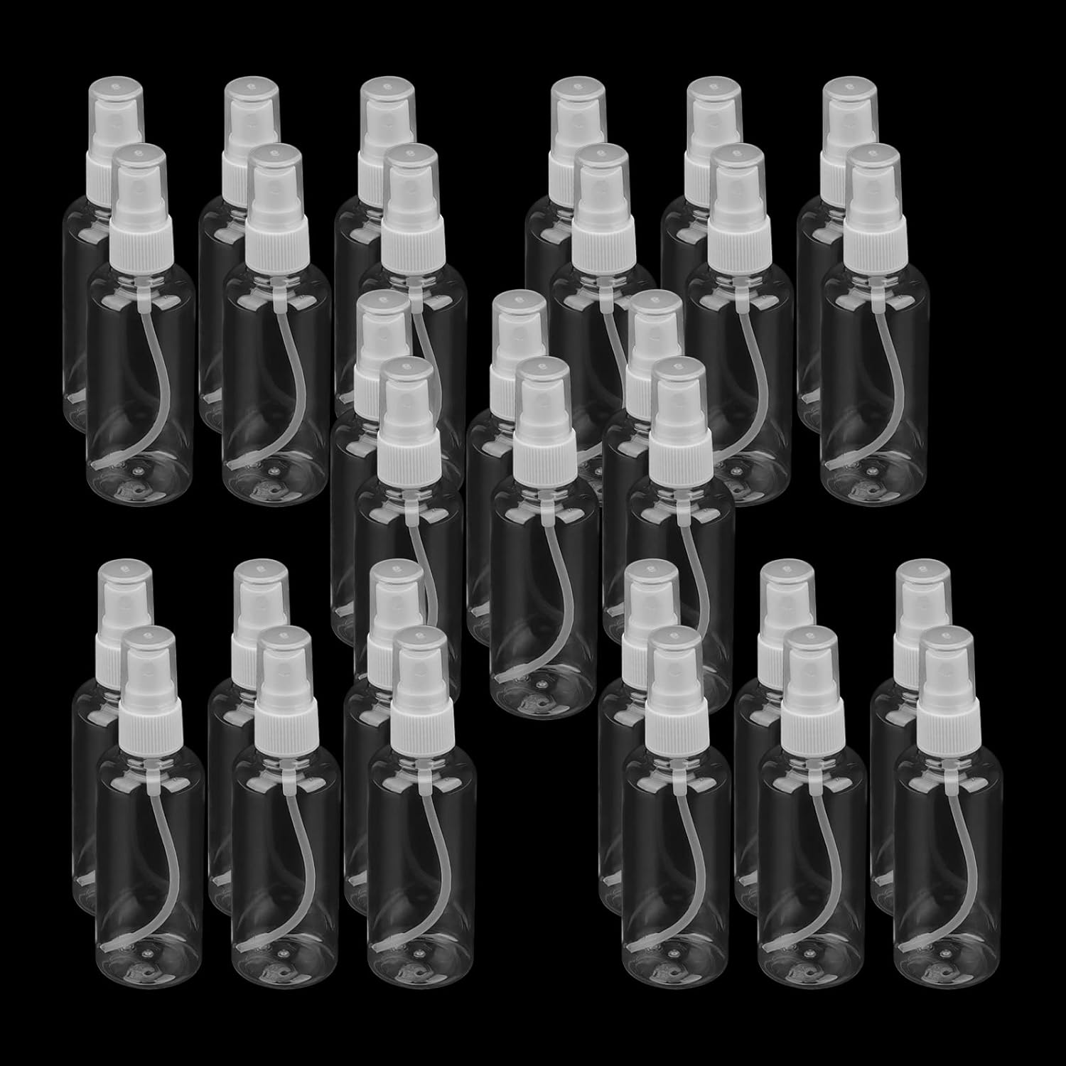MANCHAP 30 Pack 100ml Plastic Spray Bottles with Caps, Clear Empty