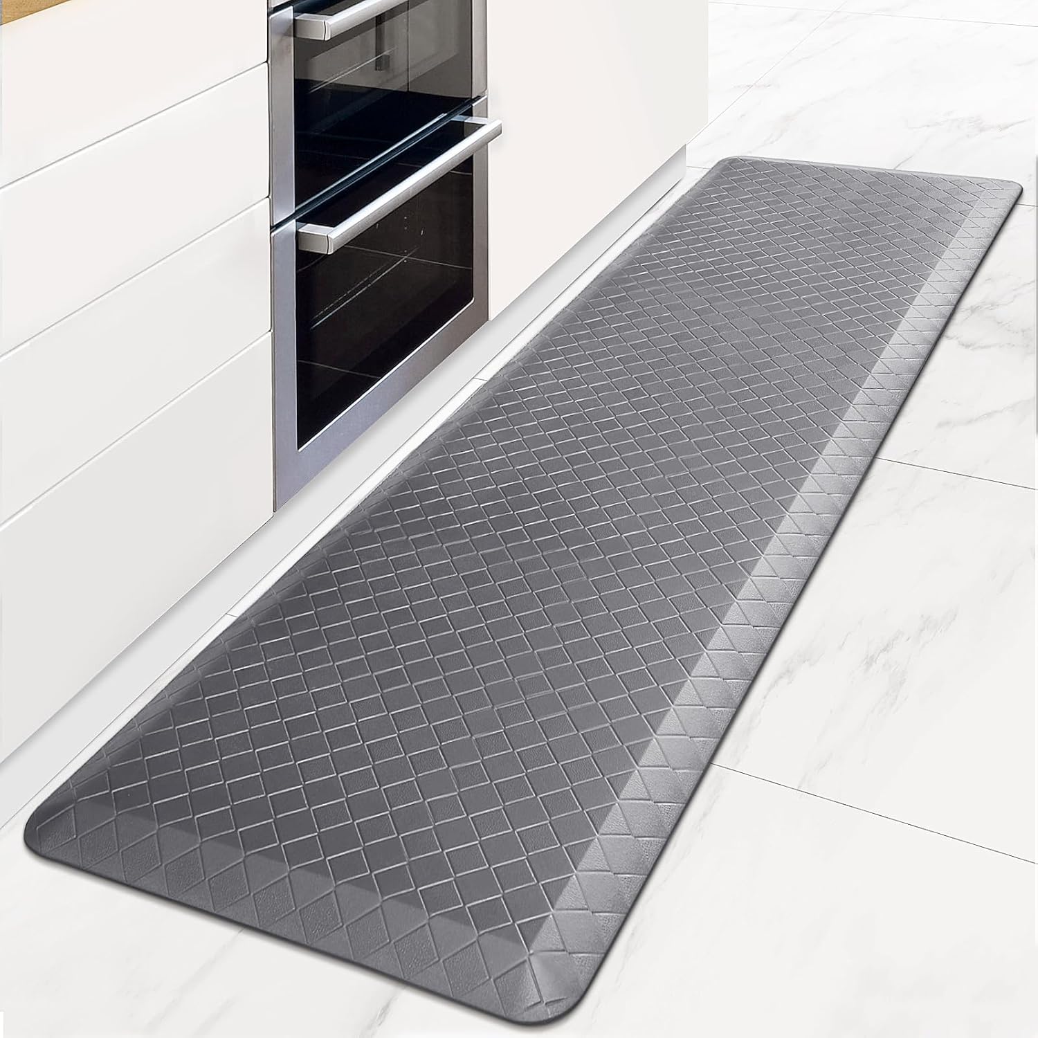 HappyTrends Anti-Fatigue Floor Mat – 4/5 Inch Thick, Waterproof Non-Slip, Heavy Duty Ergonomic Comfort Rug for Kitchen, Office, Sink, Laundry (22″x72″, Gray) HappyTrends Anti-Fatigue Floor Mat – 4/5 Inch Thick, Waterproof Non-Slip, Heavy Duty Ergonomic Comfort Rug for Kitchen, Office, Sink, Laundry (22″x72″, Gray)