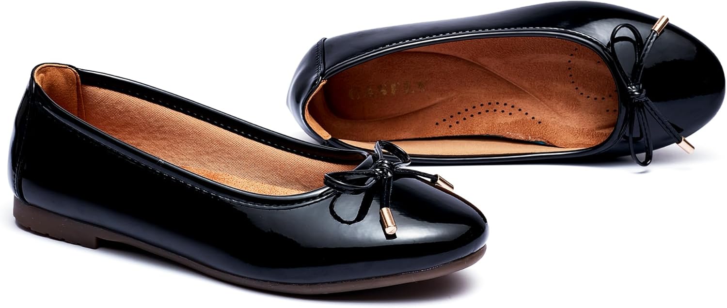 Women's Shine Ballet Bow Dressy Flats Round Toe Slip On Foldable Flats Dress Work Shoes for Business Casual Office - Image 8