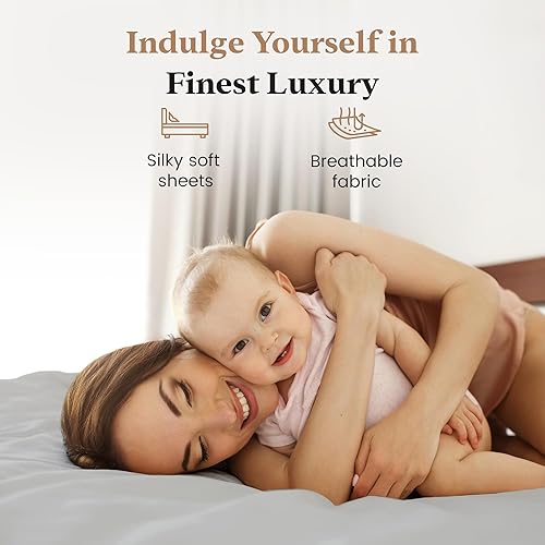 Miniatura 4 de Sábana bajera de 1000 hilos, color gris claro, tamaño King, solo bolsillo profundo, sábana bajera ajustable de algodón egipcio suave, sábana bajera