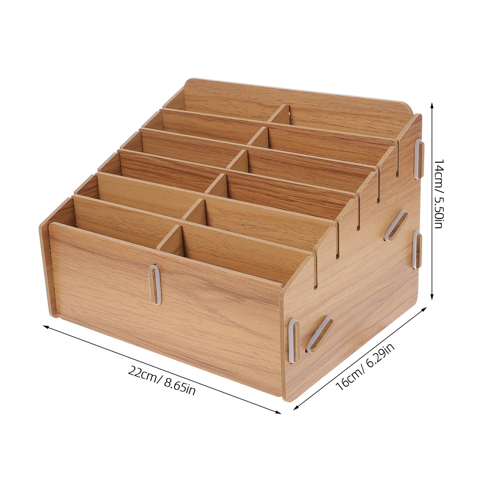 Healeved Organizer per Carte da Gioco in Legno di Noce 12 Scomparti Scatola Portaoggetti Compatta e Leggera per la Casa Custodia Bordi Arrotondati per Protezione e Stoccaggio Ordinato