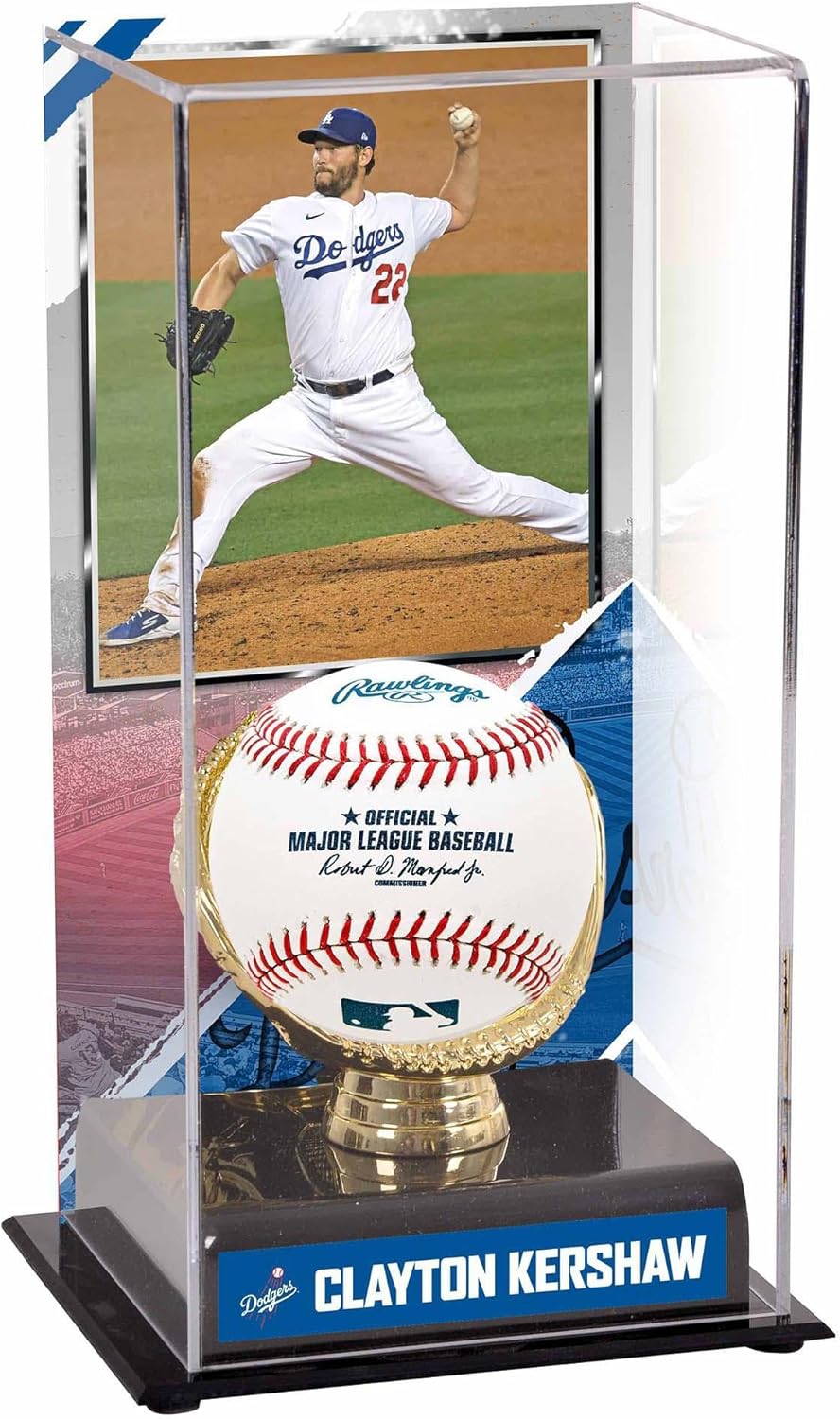Clayton Kershaw Los Angeles Dodgers Glove Display Case with Image - Baseball Logo Display Cases ''Case Only''