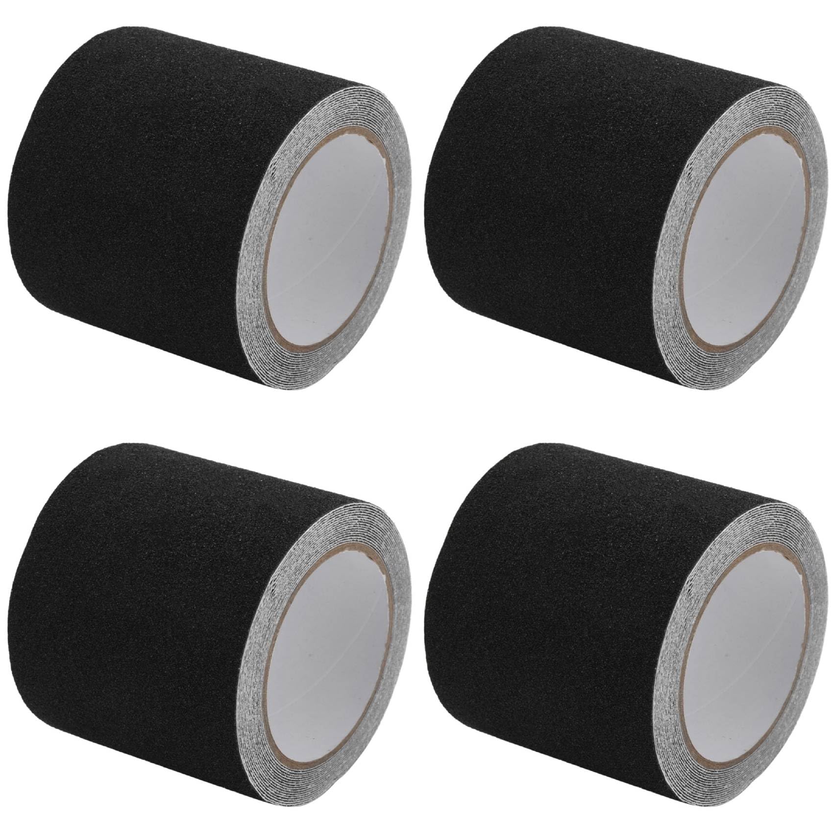 Cinta antideslizante para escaleras exterior e interior en rollo negro de 5 metros grano 80 x4
