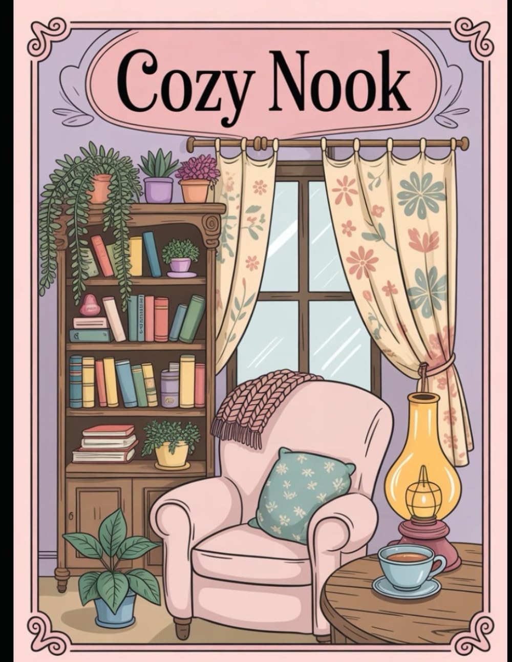 Cozy Nook: A Nostalgic Home Coloring Book for Calm and Comfort