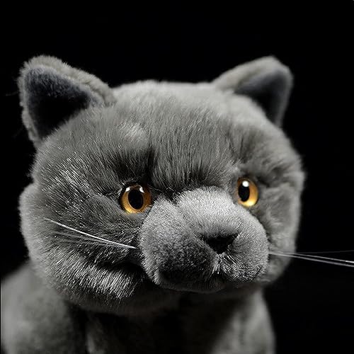 Miniatura 5 de ZHONGXIN MADE Animal de peluche de gato corto británico  Juguete de peluche gris de 11 pulgadas, gato de juguete suave para niños (gato británico de