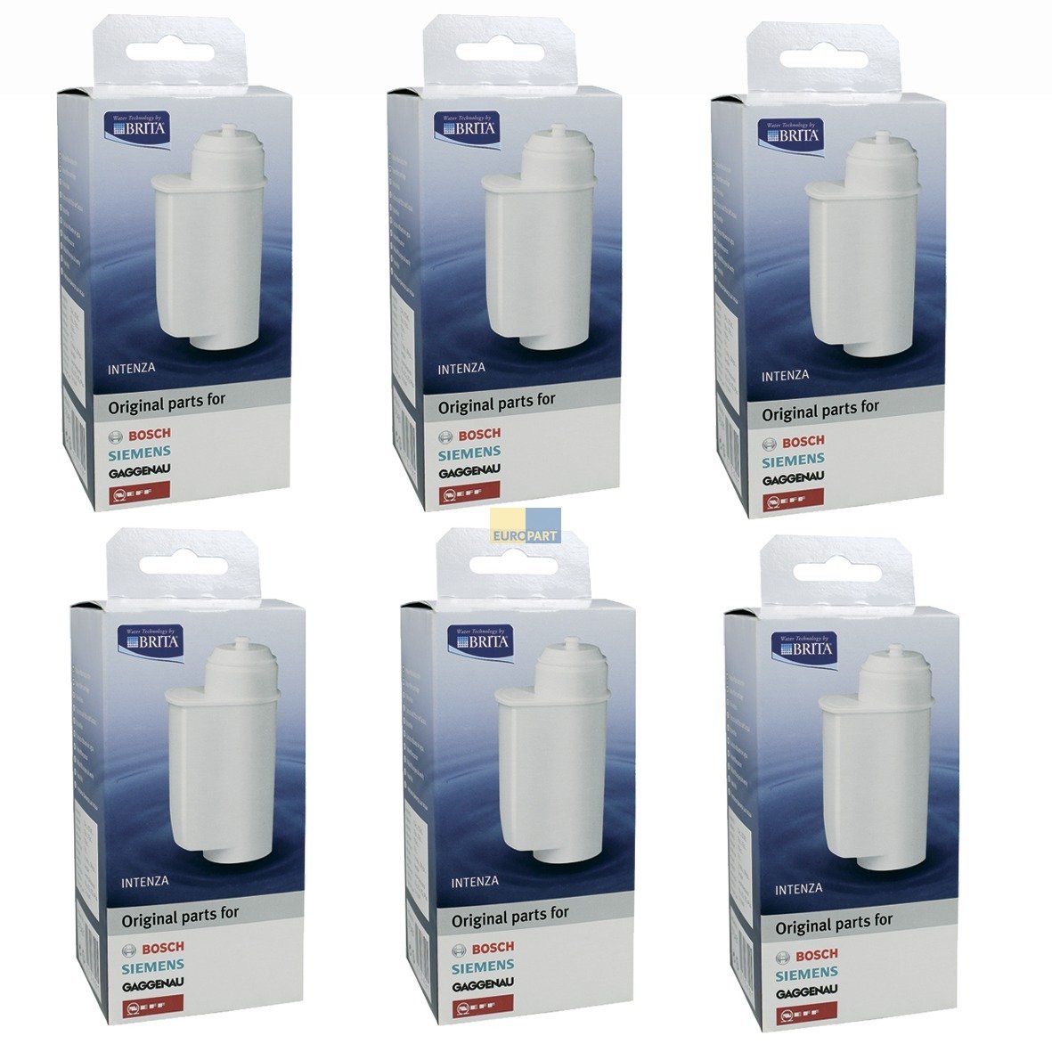 Bosch Siemens 575491 00575491 SET ORIGINAL 6x TCZ7003 TZ70003 Wasserfilter Brita Intenza Steckanschluss z.T. EQ.5 EQ.6 EQ.7 EQ.8 Kaffeeautomat Kaffeevollautomat Kaffeemaschine auch Gaggenau Neff