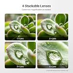 NEEWER Phone Macro Lens Kit, 4 Pcs Stackable Magnetic Closeup Lens Attachment Set with 17mm Threaded Clamp, Clip On Photography Accessories Compatible with iPhone Android Samsung, LS-87