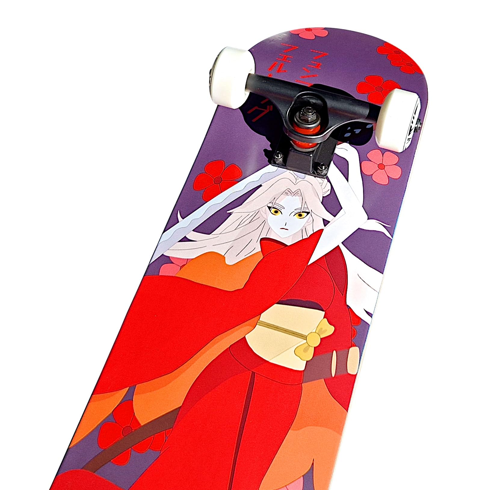 Komplett Skateboard Fina - für Kinder und Jugendliche - 7-lagiges Ahornholz Deck - Medium Concave Standard Popsicle Shape - für Anfänger, Profis, Mädchen & Jungs