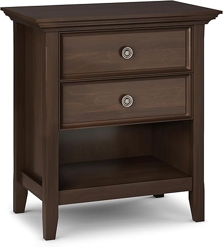 SIMPLIHOME Amherst Mesita de noche tradicional de madera maciza de 24 pulgadas de ancho en marrón envejecido natural, para sala de estar y dormitorio disponible en Yaxa El Salvador