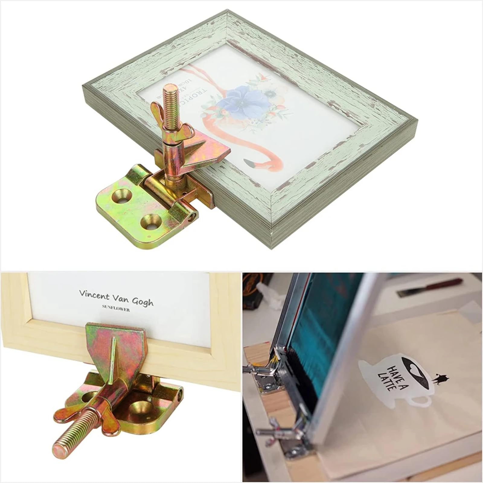Samfox Screen Frame Butterfly Hinge Clamps Serigrafia Serigrafica Accessori Fai da Te Hobby Tool 2pcs