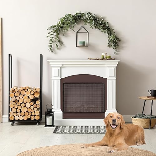 Miniatura 7 de Pantalla de chimenea, cubierta de malla para chimenea, a prueba de bebés, cubierta de chimenea para sala de estar en interiores, cubierta de puerta