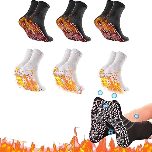 Rodillera de turmalina para moldear la acupresión autocalentable, rodilleras moldeadoras de acupresión de artemisa (XL) (6 pares de calcetines)