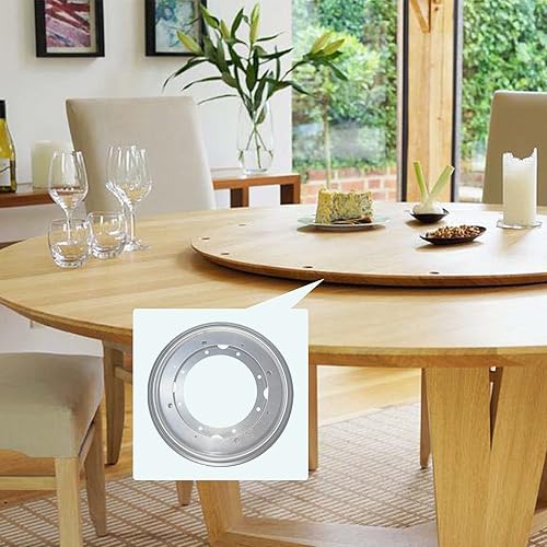 Miniatura 5 de Lazy Susan Hardware - Juego de 2 rodamientos giratorios de 9 pulgadas de grosor, capacidad de carga de 750 libras, base giratoria para mesa