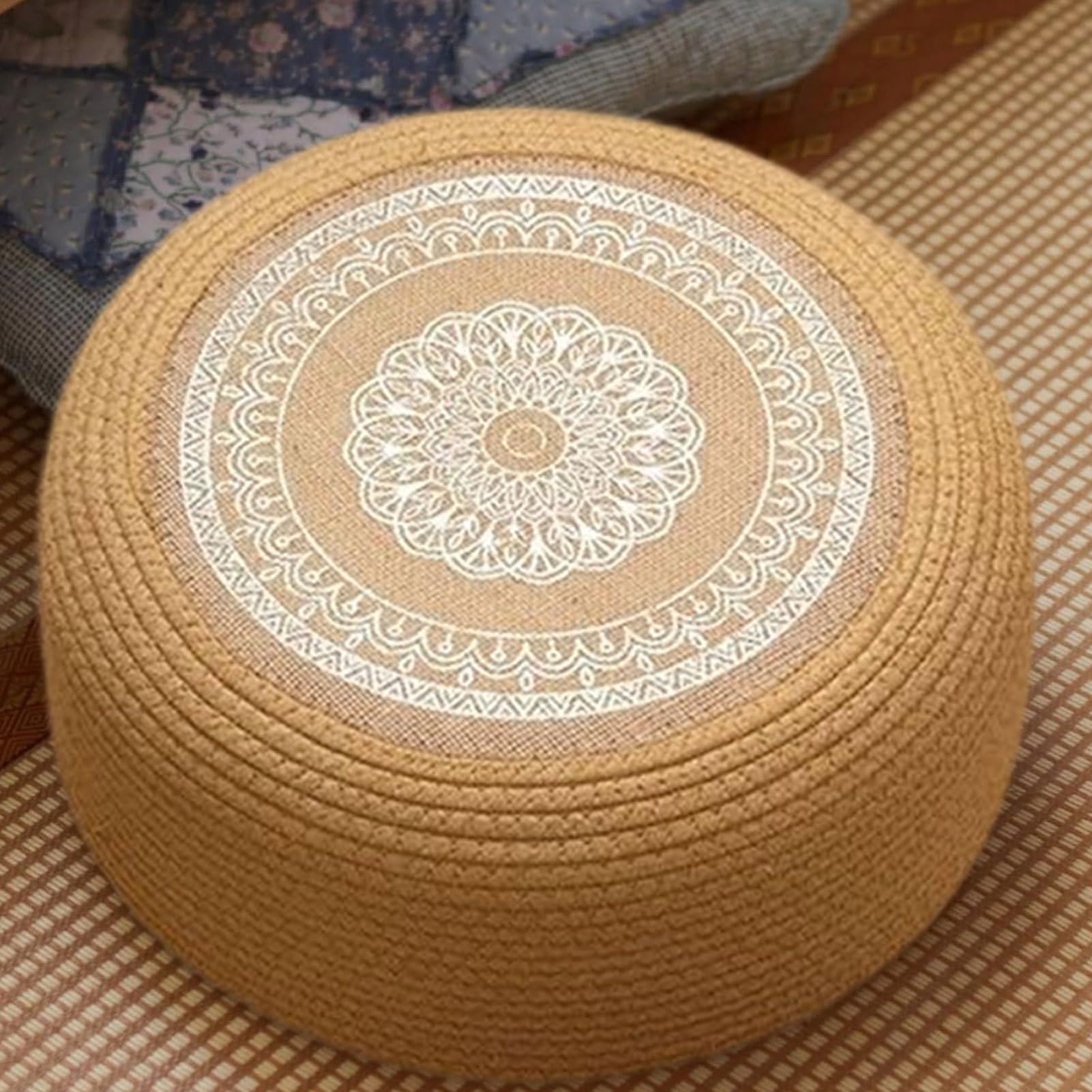 Cuscino Da Meditazione Per Pavimento Cuscino da Seduta Comodo e Morbido per | Coprimaterassino Traspirante Tatami A Mano Per Yoga Meditazione Casa