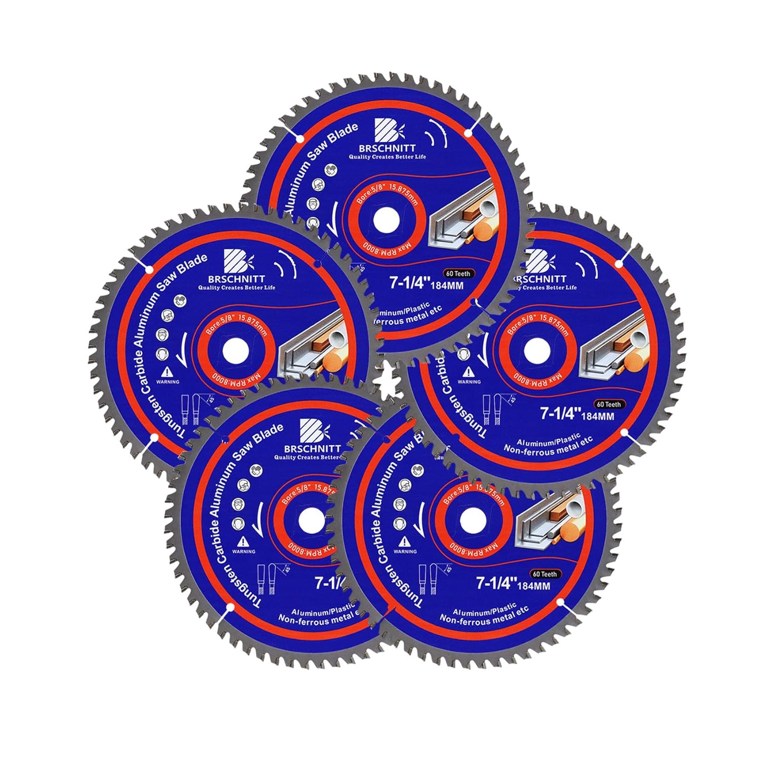 10Inch 80Tooth TCG Metal Saw Blade - for Aluminum Plastics and Non Ferrous 1"-5/8" Arbor（2pcs）