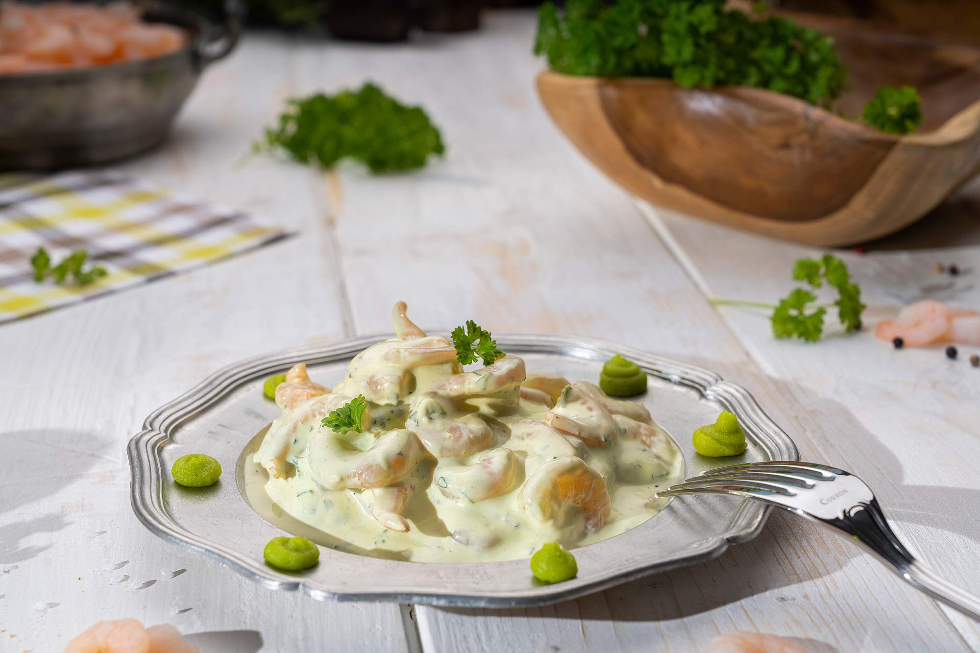 Klaassen Wasabi-Garnelensalat, in Handarbeit hergestellt, mit scharfem Wasabi und frischer Petersilie, 250g